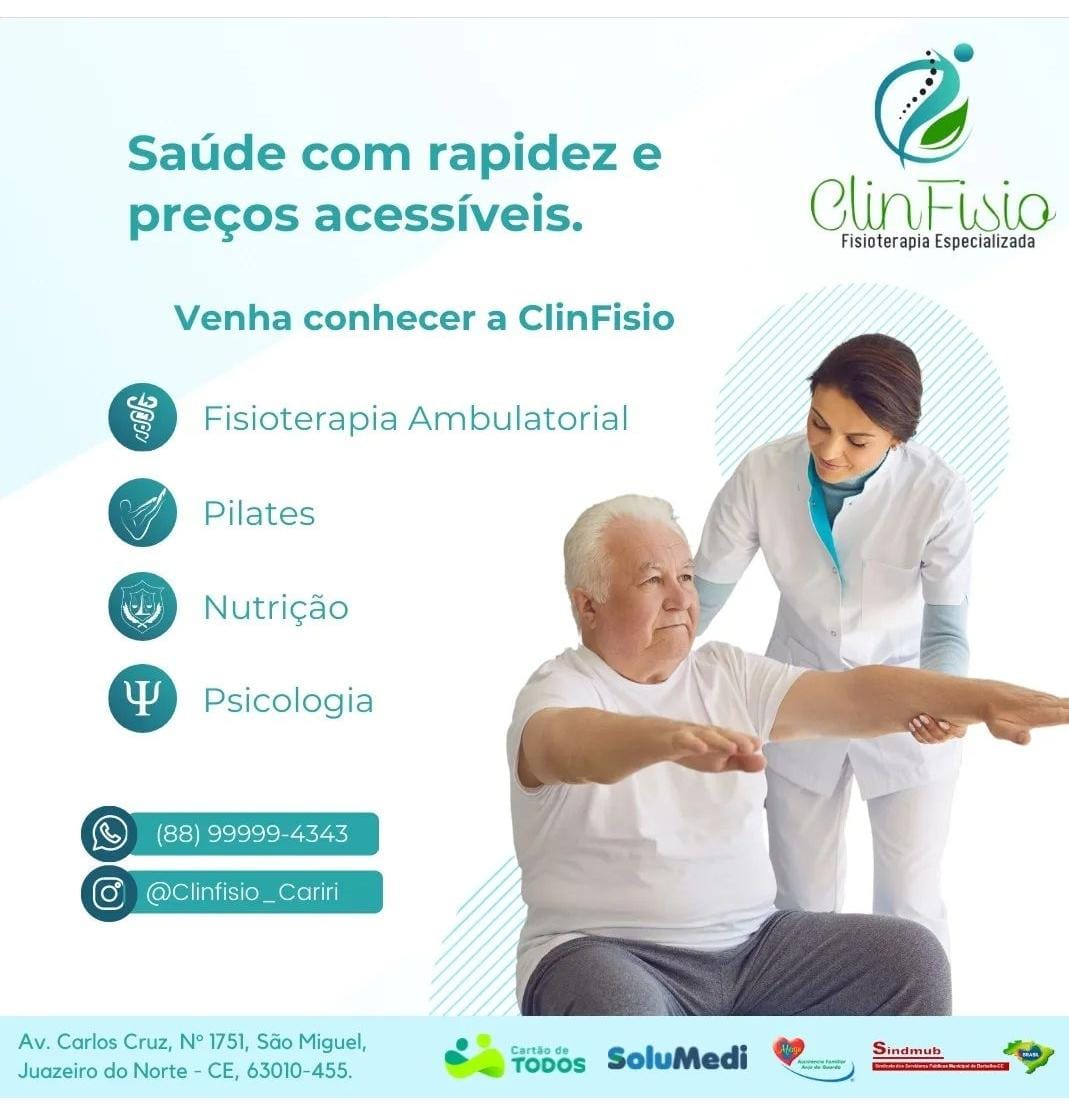 O sindicato fecha mais uma parceria com a clínica clinfisiocariri/ Policlínica Frei Damião. Na cidades de juazeiro do Norte.
