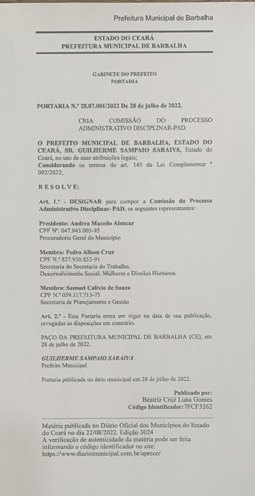 ATENÇÃO SERVIDORES